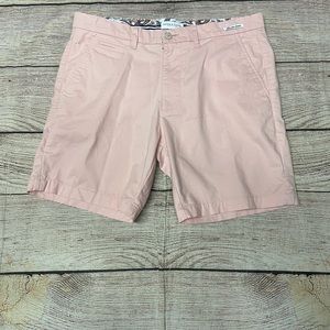 Denim and flower, white pink shorts, black front regular rise size 34